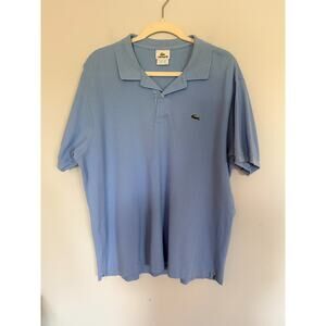 Lacoste Mens Classic Polo Size XL FR 6 Blue Short Sleeve 100% Cotton Preppy